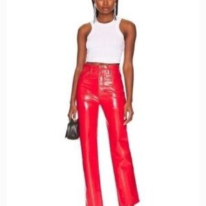 Agolde Bold Red Recycled Leather pants